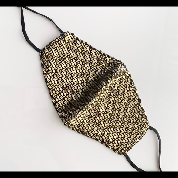 Sequin Face Mask - Gold - Picture 2 of 3